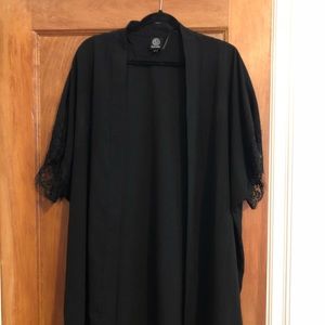 Lace-trim Kimono cardigan